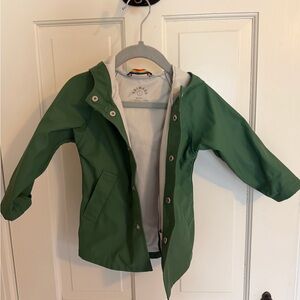 Primary Green Kids Raincoat with Hood